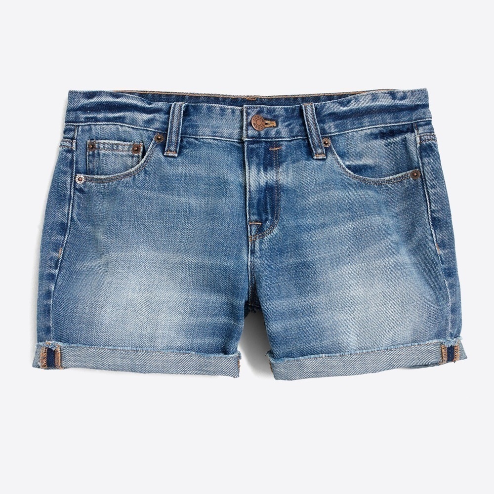 J. Crew High Rise Jean Denim Shorts In Liza Wash Cuffed Size 30